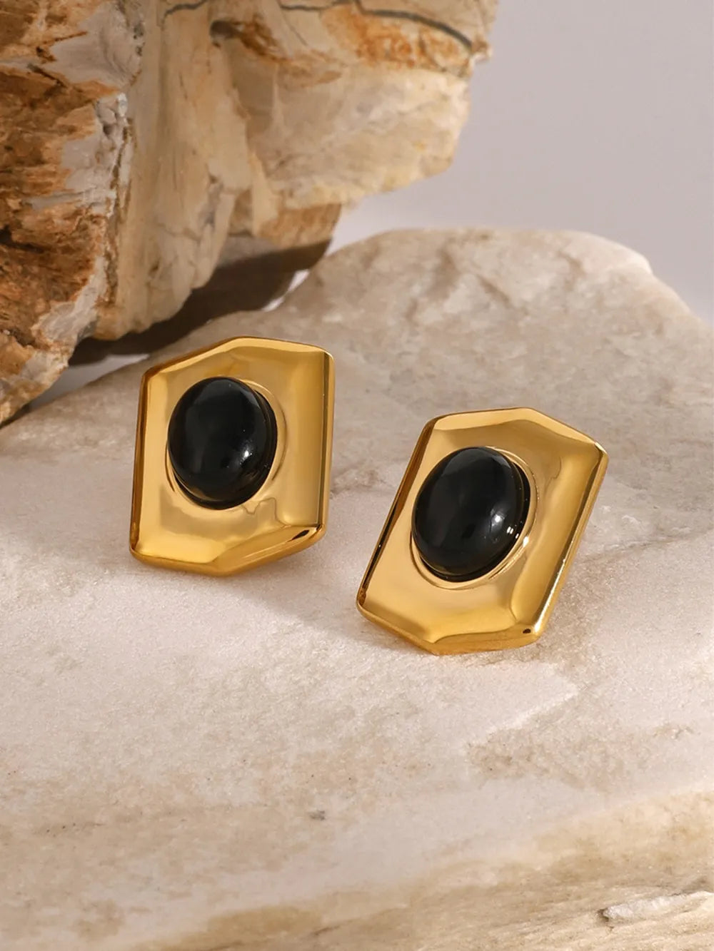 Boucles Obsidia — Noir & Doré
