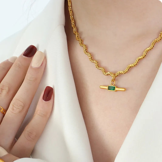Collier Verde — Doré, Vert & Noir
