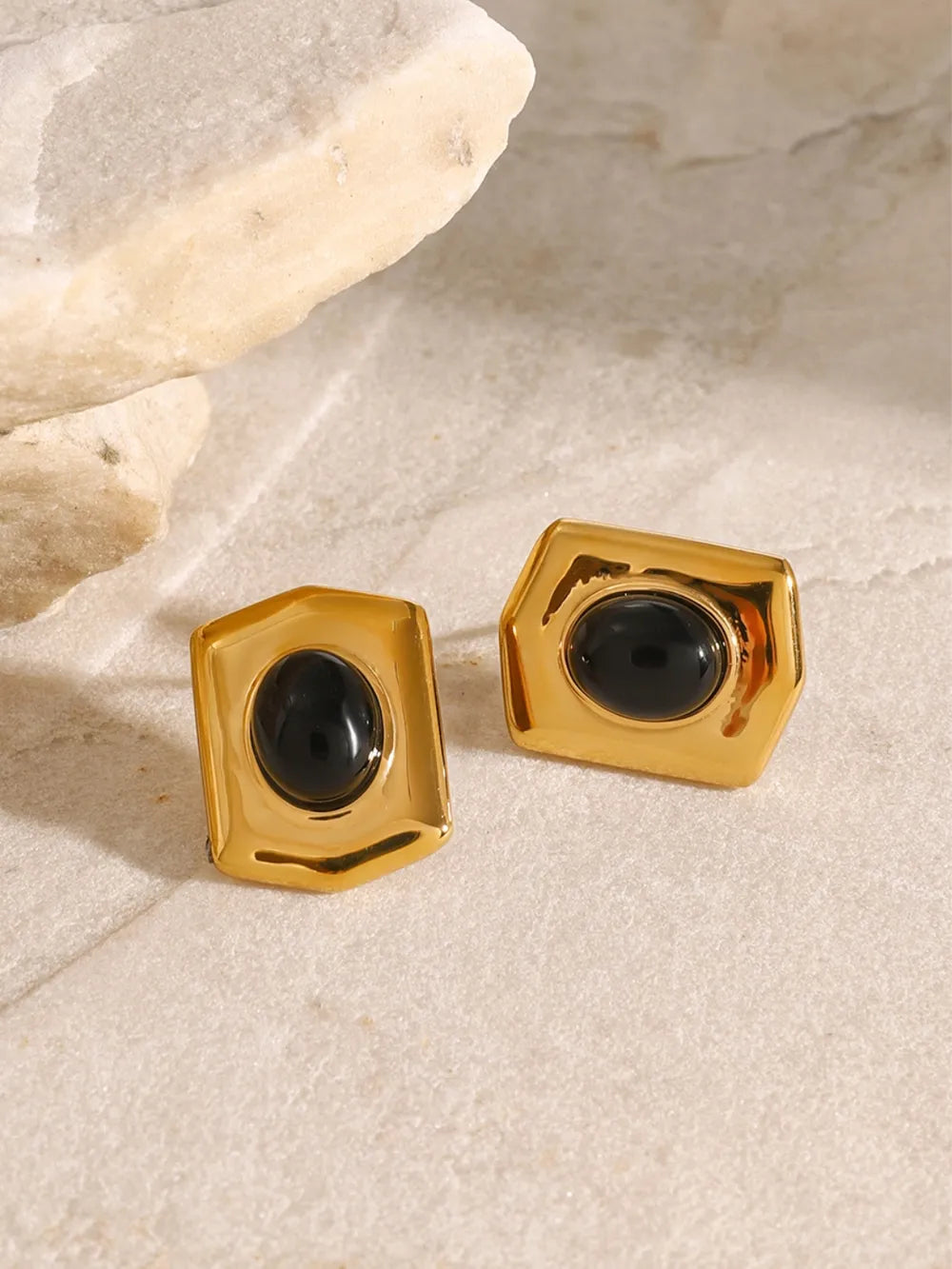 Boucles Obsidia — Noir & Doré