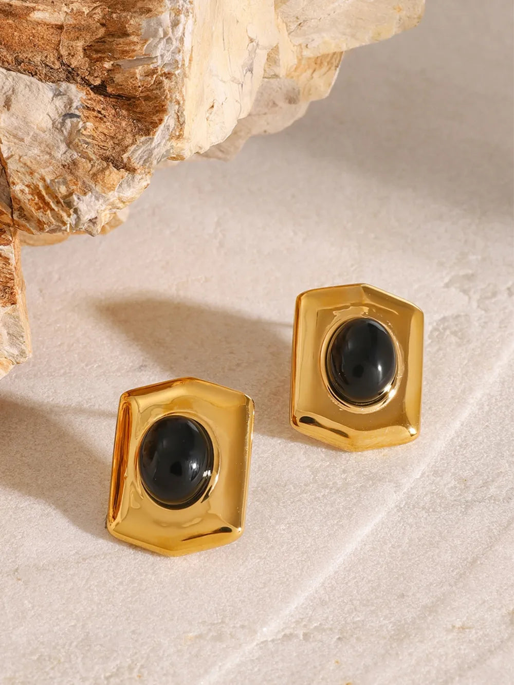 Boucles Obsidia — Noir & Doré