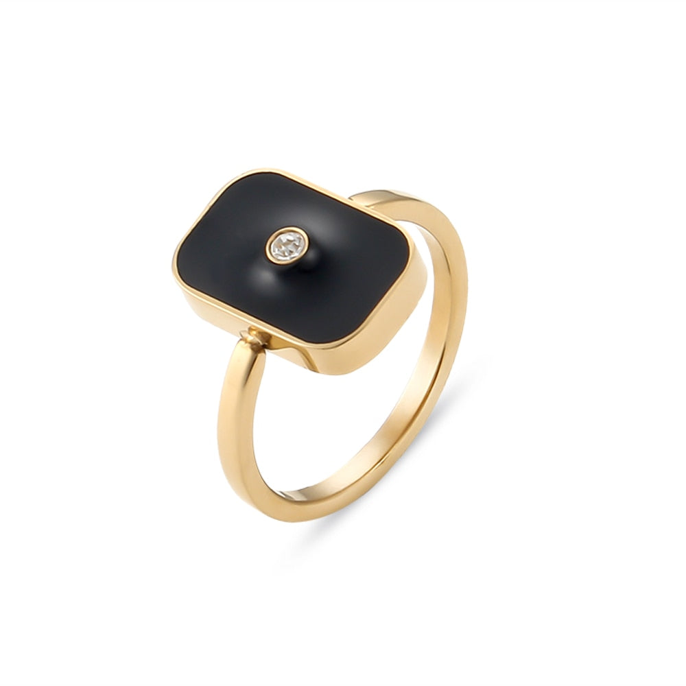 Bague Obsidia — Noir & Doré 18K