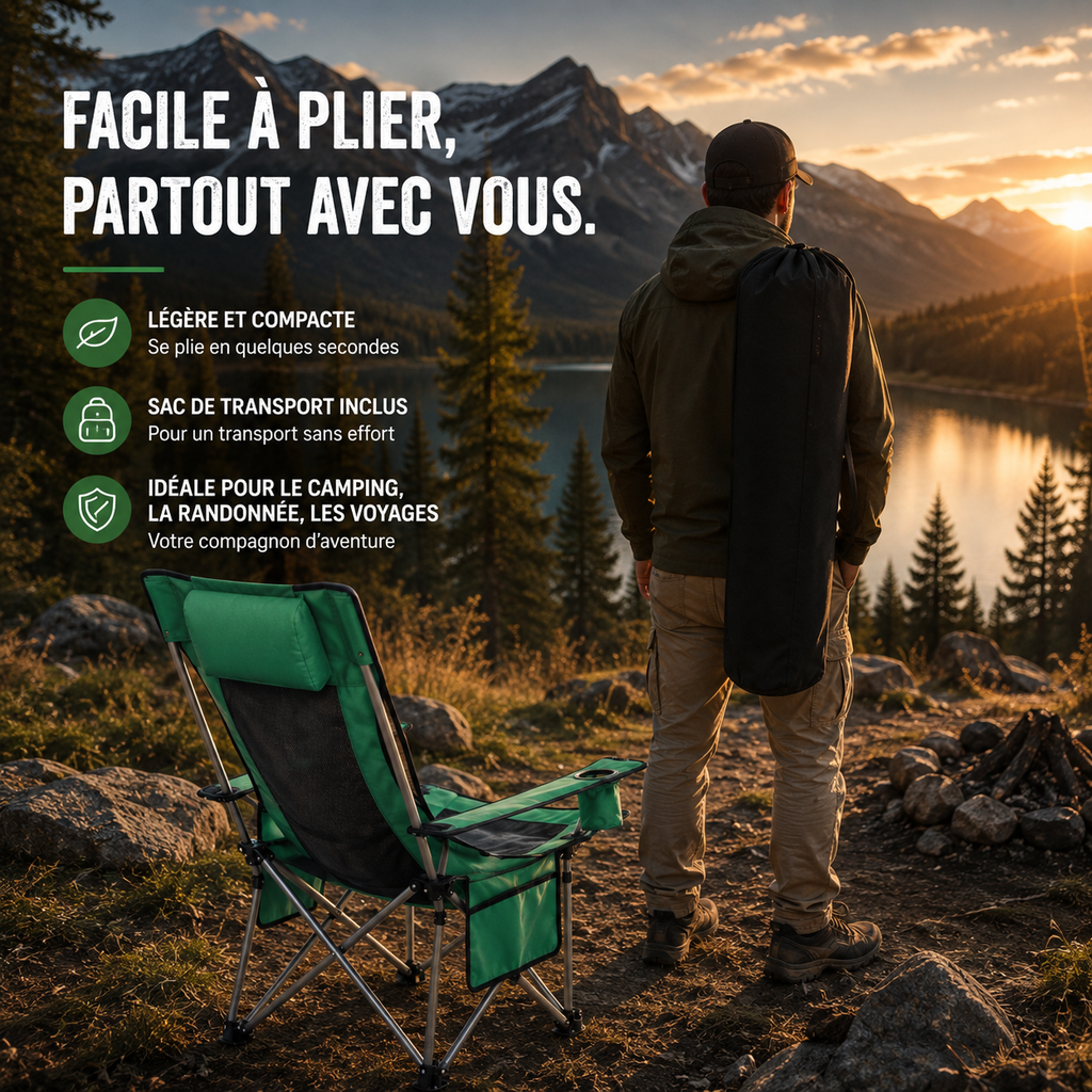 Fauteuil Nomade Relax™ – Pliant & Inclinable